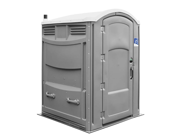 A Gray Handicap-Accessible Portable Toilet Rental