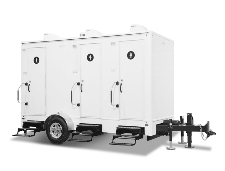 A White Luxury Restroom Trailer Rental