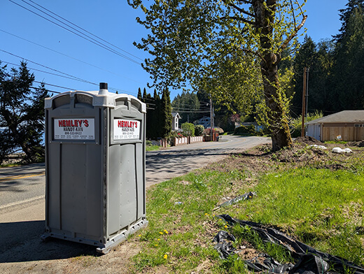 Grey Portable Toilet on State Route 106 in Union WA